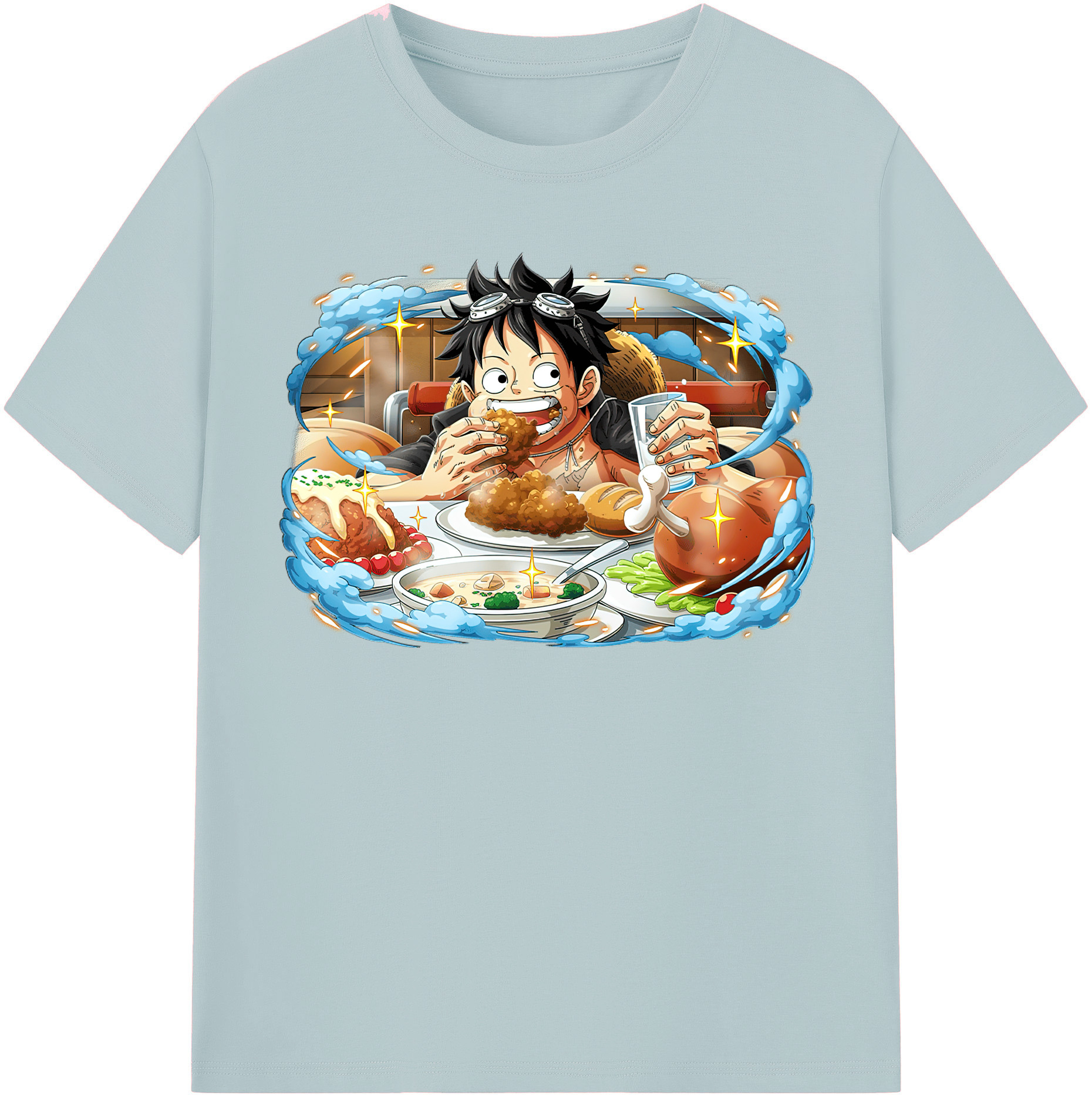 ワンピース モンキー・D・ルフィ ONE PIECE Monkey D. Luffy 綿100％半袖Tシャツ（フロントプリント）